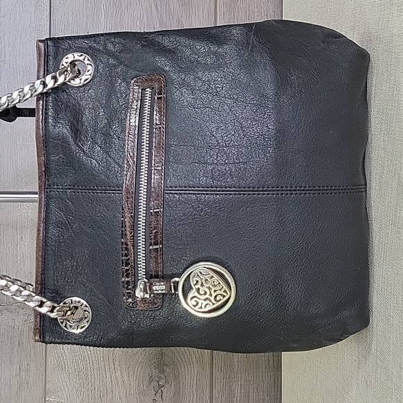 Brighton Black and Brown Leather Tote Bag - Picture 4 of 13